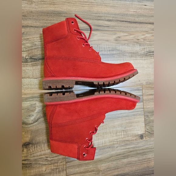 Timberland® Premium 6-Inch Waterproof Boot, red, size US 8 - Picture 11 of 17